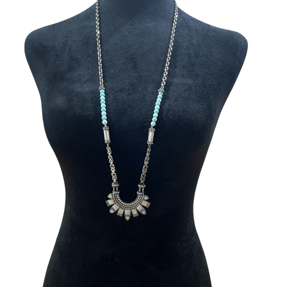 CHLOE + ISABEL Lunette Long Pendant Boho Art Deco Necklace 32in Long